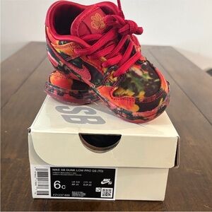Dunk Low Pro (TD) Kids Red Multi Skate Shoe